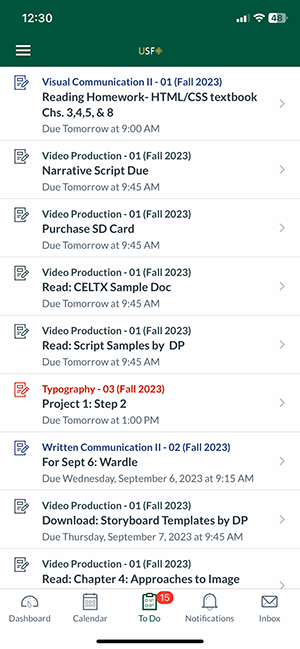 Image of my homework to do list.