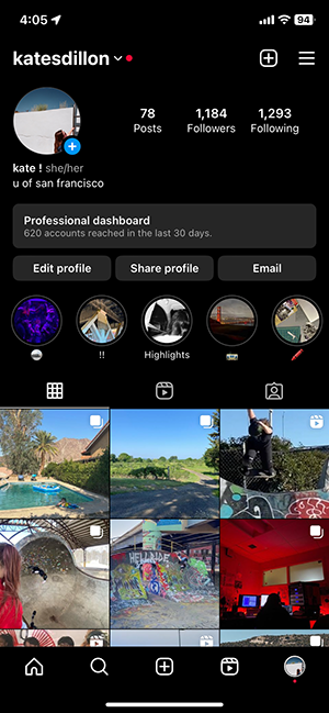 Image of my instagram.