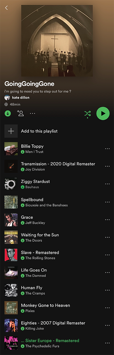Image of Spotify Playlist.
